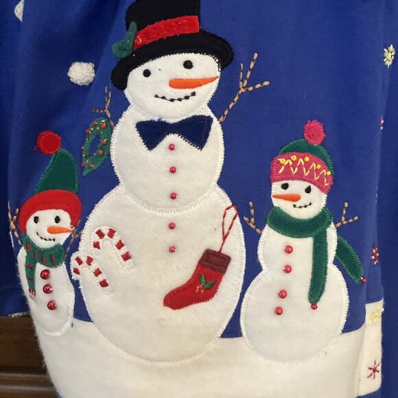 Marisa Christina Dress / Cardigan Set Outfit Women’s Size XL Large Snowman Blue - Picture 5 of 14